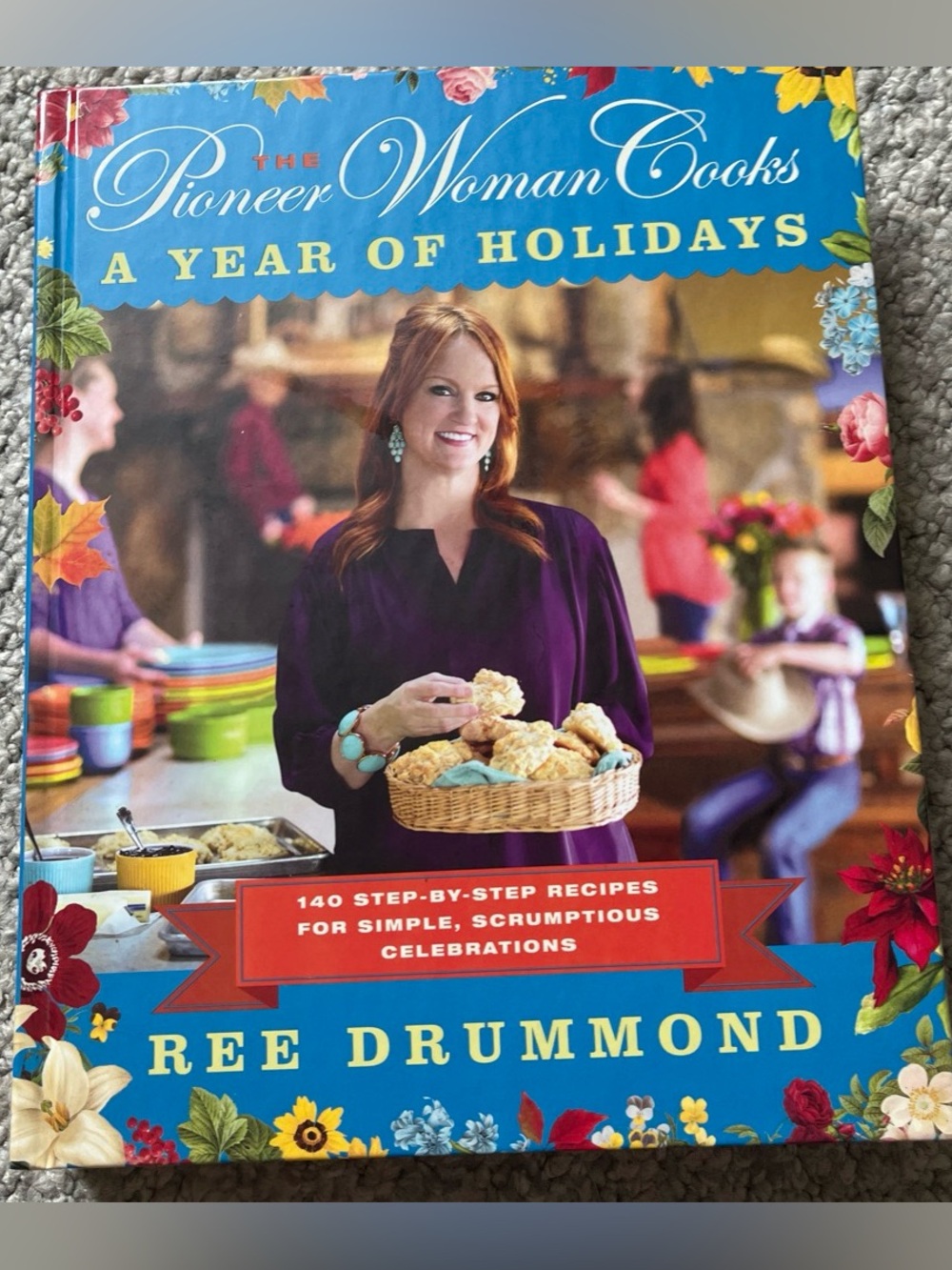 The Pioneer Woman Holiday Cookbook Back Cover - Blue, Red, Yellow, Green